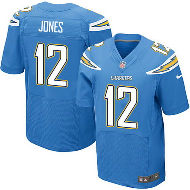 Men’s San Diego Chargers #12 Jacoby Jones Light Blue Alternate NFL Nike Elite Jersey