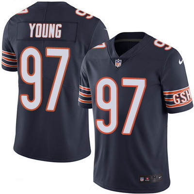 Men’s Chicago Bears #97 Willie Young Navy Blue 2016 Color Rush Stitched NFL Nike Limited Jersey
