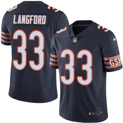 Men’s Chicago Bears #33 Jeremy Langford Navy Blue 2016 Color Rush Stitched NFL Nike Limited Jersey