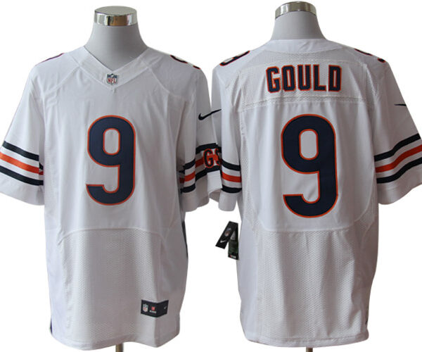 Size 60 4XL-Robbie Gould Chicago Bears #9 White Stitched Nike Elite NFL Jerseys