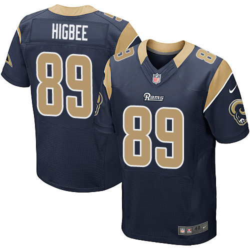 Nike Rams #89 Tyler Higbee Navy Blue Team Color Men’s Stitched NFL Elite Jersey