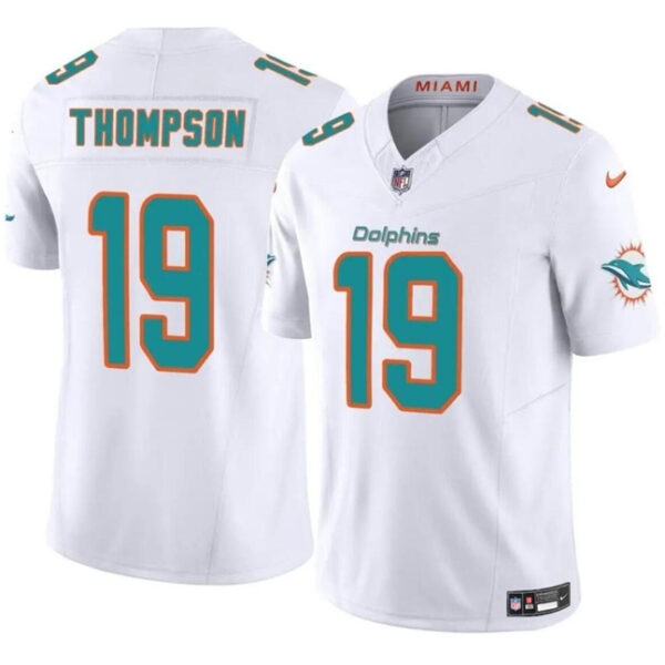 Men’s Miami Dolphins #19 Skylar Thompson White 2024 F.U.S.E Vapor Limited Football Stitched Jersey