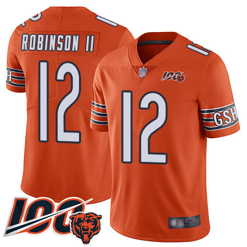 Bears #12 Allen Robinson II Orange Men’s Stitched Football Limited Rush 100th Season Jersey