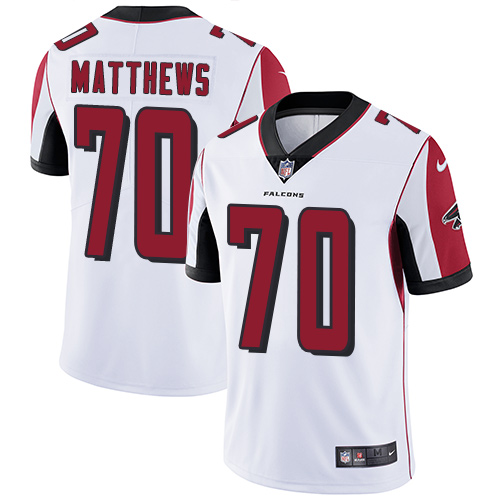 Nike Atlanta Falcons #70 Jake Matthews White Men’s Stitched NFL Vapor Untouchable Limited Jersey