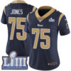 #75 Limited Deacon Jones Navy Blue Nike NFL Home Women’s Jersey Los Angeles Rams Vapor Untouchable Super Bowl LIII Bound