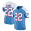 Men’s Tennessee Titans #22 Derrick Henry Blue White 2023 F.U.S.E. Vapor Limited Throwback Football Stitched Jersey