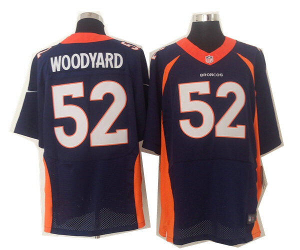 Size 60 4XL 2013 New Collar Wesley Woodyard Nike Denver Broncos #52 Elite Blue Jersey