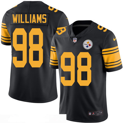 Men’s Pittsburgh Steelers #98 Vince Williams Black 2016 Color Rush Stitched NFL Nike Limited Jersey
