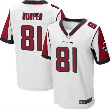 Men’s Atlanta Falcons #81 Austin Hooper White Road Stitched NFL Nike Elite Jersey