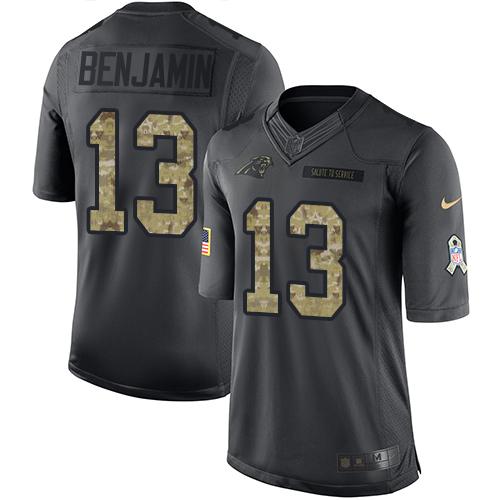 Nike Panthers #13 Kelvin Benjamin Black Men’s Stitched NFL Limited 2016 Salute to Service Jersey