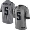 Nike Vikings #5 Teddy Bridgewater Gray Men’s Stitched NFL Limited Gridiron Gray Jersey