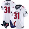 Houston Texans Hand Sign Throwing Up The H Vapor Jersey – All Stitched – White – Dameon Pierce Jersey