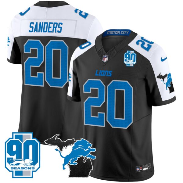 Detroit Lions 2024 Michigan & 90th Year Patch Vapor Jersey – All Stitched – Alternate – Barry Sanders Jersey