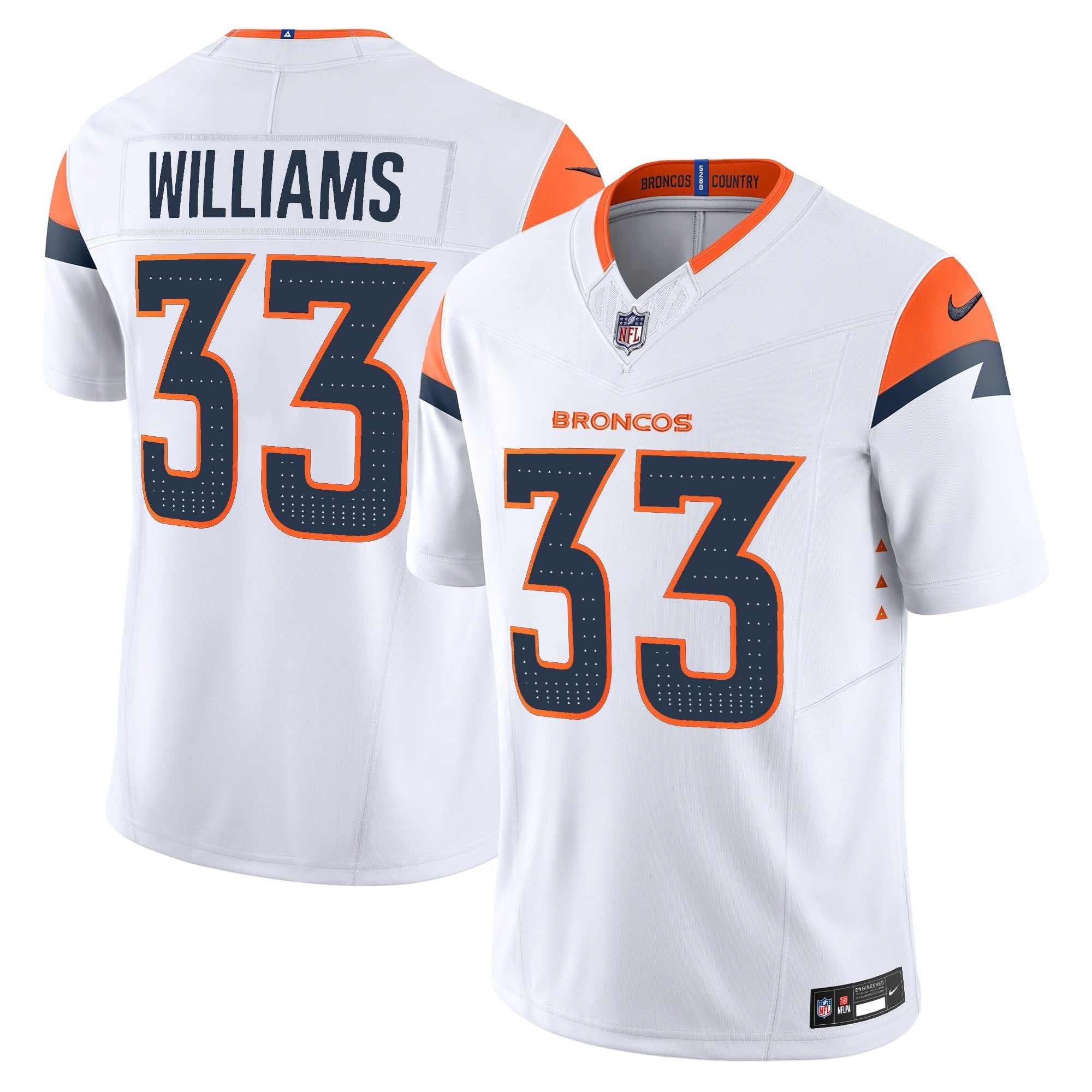 Denver Broncos 2024 Vapor Limited Jersey – All Stitched – White – Javonte Williams Jersey