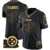 Steelers Home Patch Gold Vapor Jersey – All Stitched – Black Gold – Najee Harris Jersey