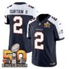 Denver Broncos Super Bowl 50 Patch Vapor Jersey – All Stitched – Navy Alternate – Patrick Surtain II Jersey