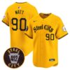 Steelers 412 Patch Vapor Premier Limited Jersey – All Stitched – Gold – T.J.Watt Jersey