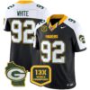 Packers 13 Time World Champions & Home Patch Vapor Limited Jersey – All Stitched – Black Alternate – Reggie White Jersey