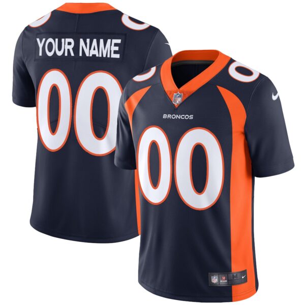 Denver Broncos Vapor Custom Jersey – All Stitched – Navy Jersey
