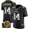 Steelers Home Patch Gold Vapor Jersey – All Stitched – Black Limited – George Pickens Jersey