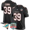 Dolphins 50th Perfect Season & Florida Patch Vapor Jersey – All Stitched – Black – Larry Csonka Jersey