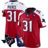 Houston Texans Hand Sign Throwing Up The H Vapor Jersey – All Stitched – Red Alternate – Dameon Pierce Jersey