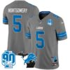 Detroit Lions 2024 Michigan & 90th Year Patch Vapor Jersey – All Stitched – Gray – David Montgomery Jersey