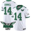 Fly Eagles Fly Patch Throwback Kelly Green Vapor Jersey – All Stitched – Kelly White – Kenneth Gainwell Jersey