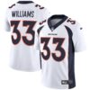 Denver Broncos Vapor Jersey – All Stitched – White – Javonte Williams Jersey