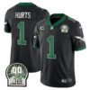 Eagles Jerome Brown Retired Patch Gold & Kelly Jersey – All Stitched – Kelly Black – Jalen Hurts Jersey