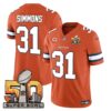 Denver Broncos Super Bowl 50 Patch Vapor Jersey – All Stitched – Orange – Justin Simmons Jersey