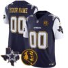 Cowboys Texas & John Madden Patch Gold Trim Vapor Custom Jersey – All Stitched – Navy Jersey