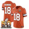 Denver Broncos Super Bowl 50 Patch Vapor Jersey – All Stitched – Orange – Peyton Manning Jersey