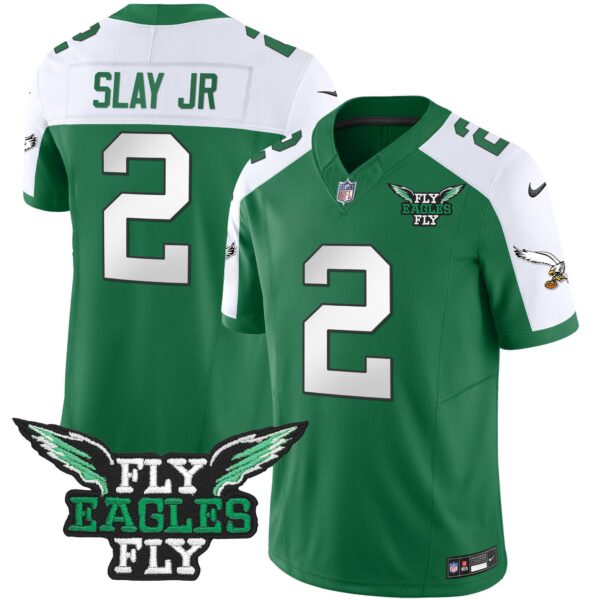Fly Eagles Fly Patch Throwback Kelly Green Vapor Jersey – All Stitched – Kelly Alternate – Darius Slay Jr. Jersey