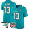 Dolphins 50th Perfect Season & Florida Patch Vapor Jersey – All Stitched – Aqua – Dan Marino Jersey
