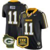 Packers 13 Time World Champions & Home Patch Vapor Limited Jersey – All Stitched – Black – Jayden Reed Jersey