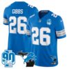 Detroit Lions 2024 Michigan & 90th Year Patch Vapor Jersey – All Stitched – Blue – Jahmyr Gibbs Jersey
