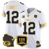 Packers 13 Time World Champions & Home Patch Gold Vapor Jersey V2 – All Stitched – White Gold – Aaron Rodgers Jersey