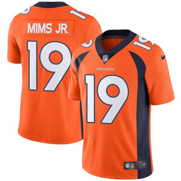 Denver Broncos Vapor Jersey – All Stitched – Orange – Marvin Mims Jr. Jersey