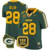 Packers 13 Time World Champions & Home Patch Vapor Limited Jersey – All Stitched – Green – AJ Dillon Jersey