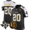 Cowboys Texas & John Madden Patch Gold Trim Vapor Jersey – All Stitched – Black Alternate – Tony Pollard Jersey