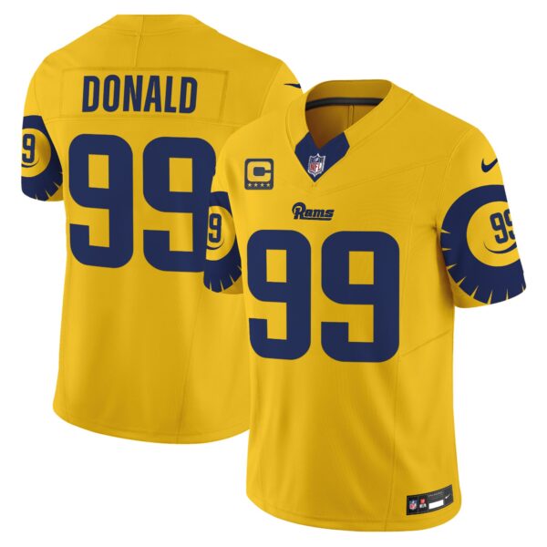Rams Special Vapor Limited Jersey – All Stitched – Gold – Aaron Donald Jersey