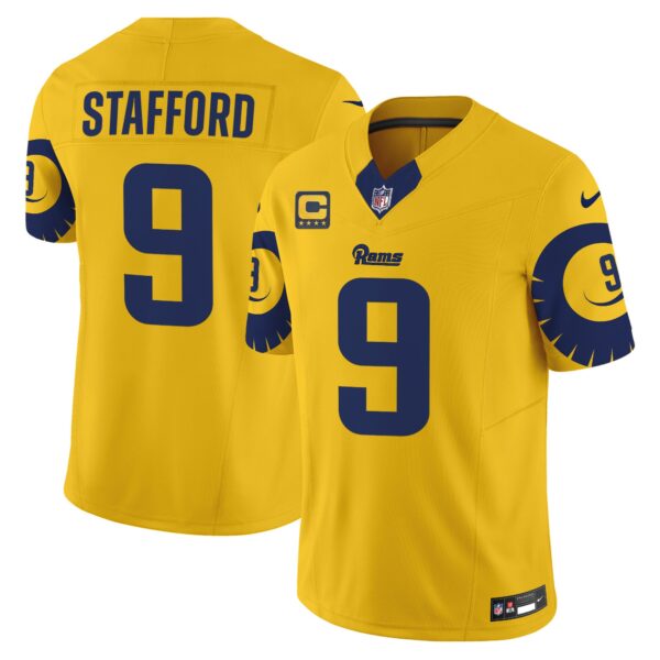 Rams Special Vapor Limited Jersey – All Stitched – Gold – Matthew Stafford Jersey