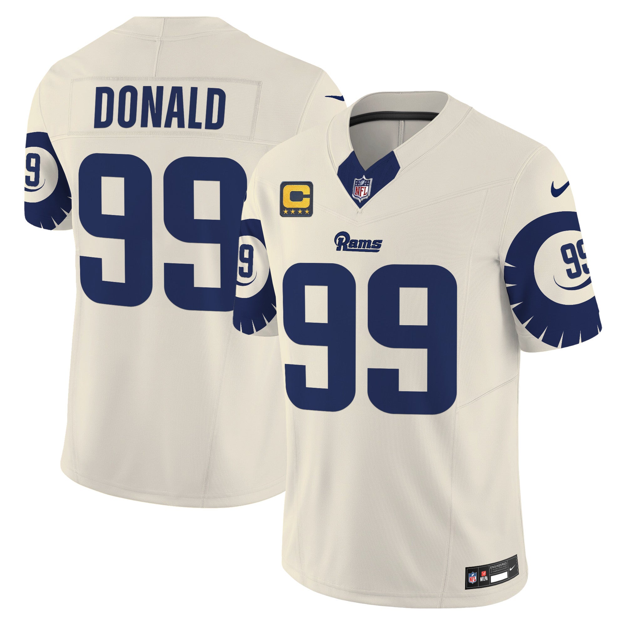 Rams Special Vapor Limited Jersey – All Stitched – Bone – Aaron Donald Jersey