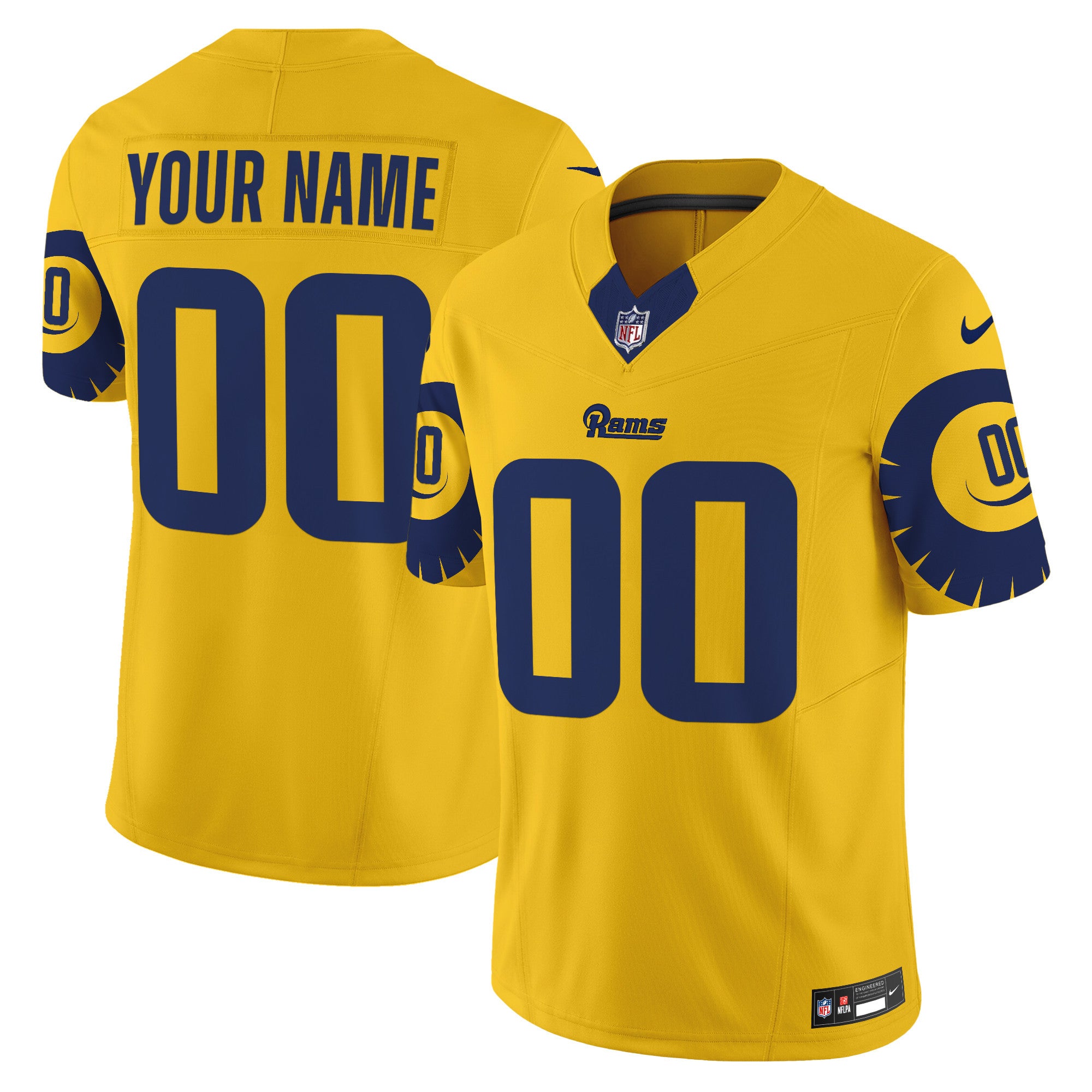 Rams Special Vapor Limited Custom Jersey – All Stitched – Gold Jersey