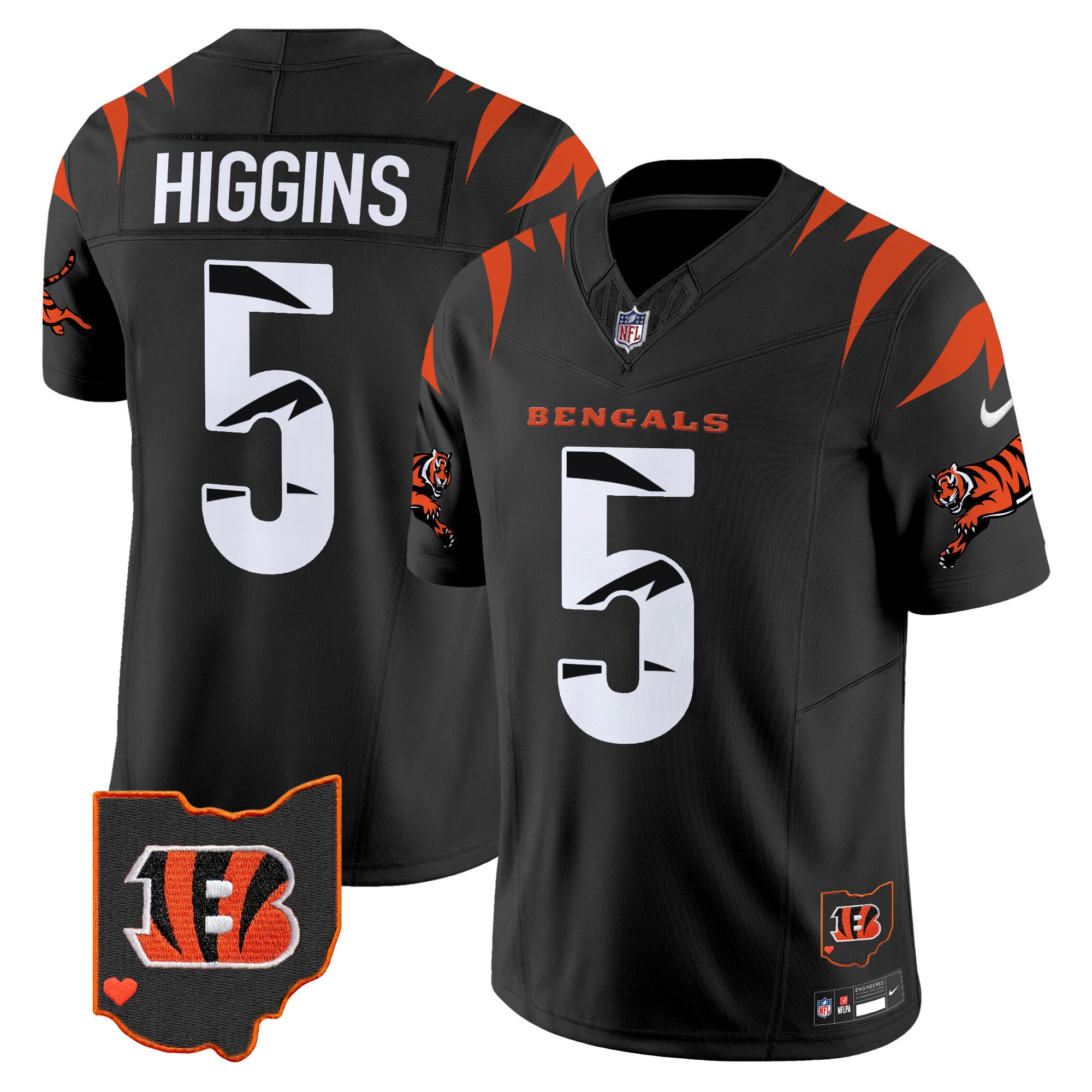 Bengals Special Vapor Limited Jersey – All Stitched – Black – Tee Higgins Jersey