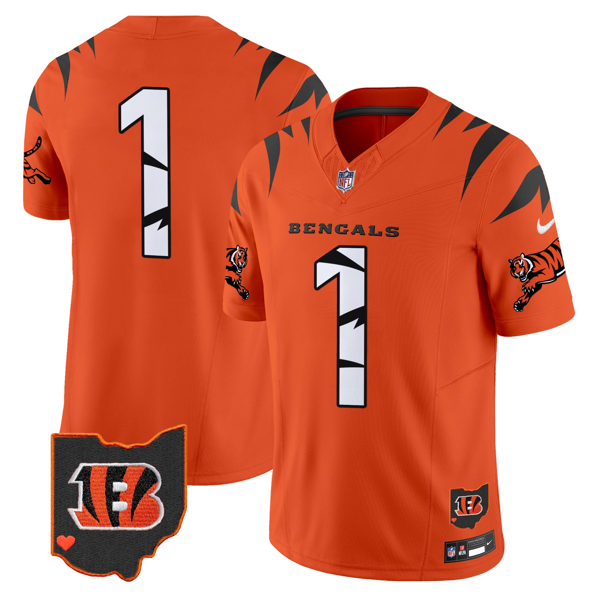 Bengals Special Vapor Limited Jersey – All Stitched – Orange – #1 Team Jersey