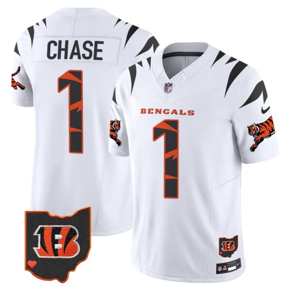 Bengals Special Vapor Limited Jersey – All Stitched – White – Ja’Marr Chase Jersey