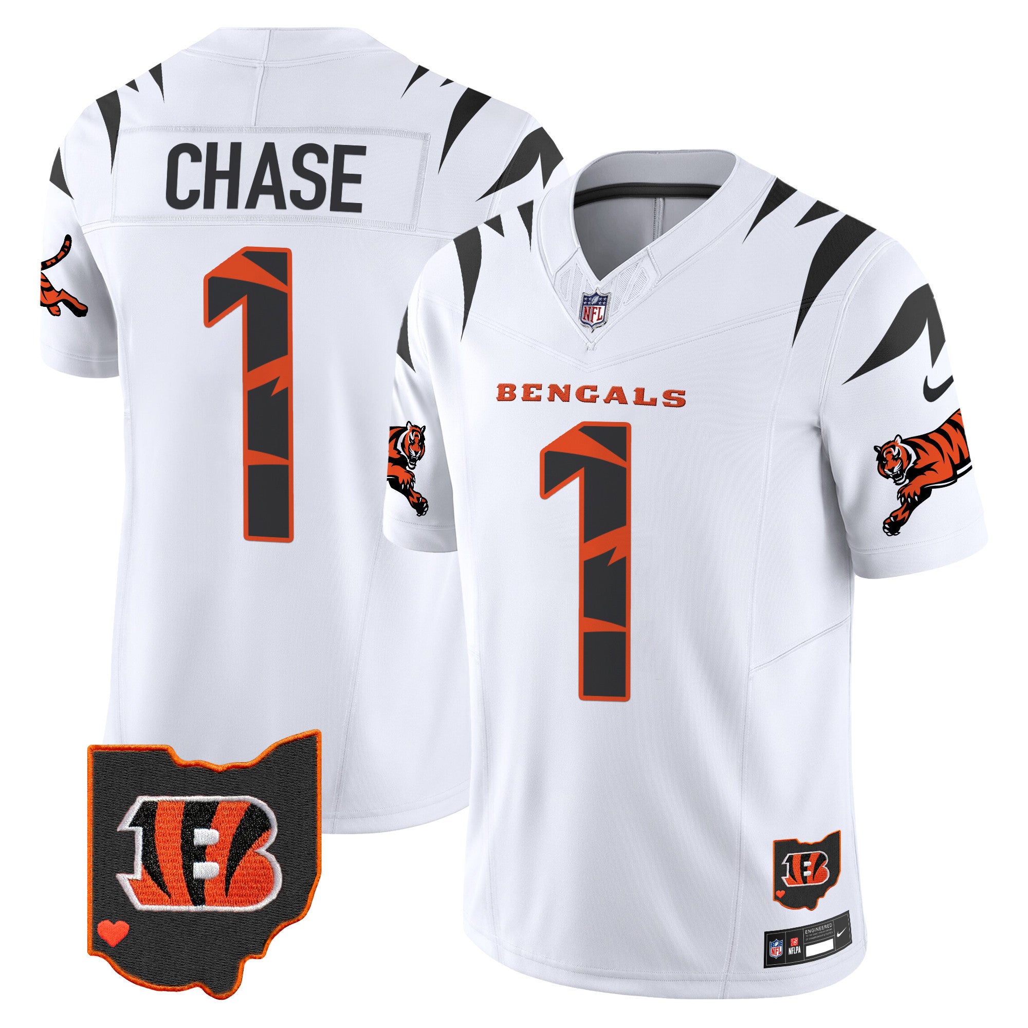 Bengals Special Vapor Limited Jersey – All Stitched – White – Ja’Marr Chase Jersey