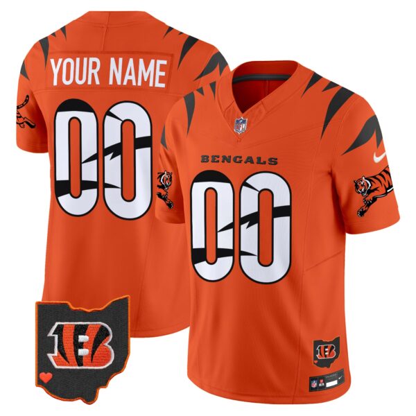 Bengals Special Vapor Limited Custom Jersey – All Stitched – Orange Jersey